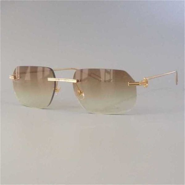 Lunettes de soleil de mode de créateur de luxe 20% de réduction sur les nuances rétro sans monture à la mode Vintage femmes Clear Gafas Sol Frame Rave Festival