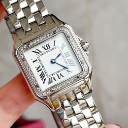 Luxe designer modehorloge gemaakt van hoogwaardig roestvrij staal quartz Afmeting 22 mm en 27 mm dames elegante edele diamanten horloges waterdicht saffierglas