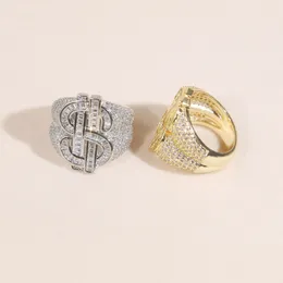 Luxe designer Vinger Ring hoge kwaliteit Verharde Volledige Cz Steen Goud Zilver Punk Stijlen Hip Hop Mannen Ring voor Party Sieraden Groothandel