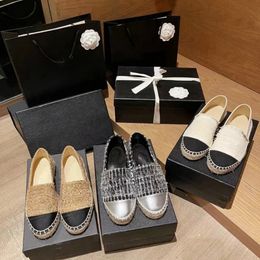 Chaussures décontractées plates de luxe en cuir véritable pour femmes, chaussures de pêcheur de marque confortables en toile à fond plat, chaussures de pêcheur plates de styliste confortables 10A