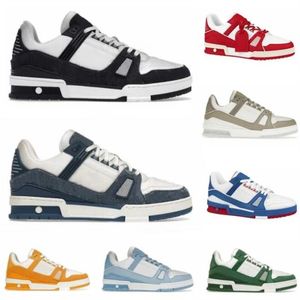 Luxe Designer platte sneaker Virgil trainer vrijetijdsschoenen denim canvas leer abloh wit groen rood blauw letter overlays mode platform mannen vrouwen laag Big Size 11