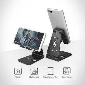 Luxe ontwerper opvouwbare mobiele telefoonhouder stoel dubbel verstelbare plak desktop smartphone standaard voor Huawei Xiaomi iPhone