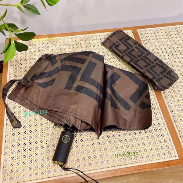 créateur parapluie Fendin Designer de luxe Polding Umbrella Sun Rain Umbrella Mens Womens Parasol Imperproofing Automatic Travel Travel Sunshade Umbrelas