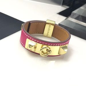 Luxe Designer Frankrijk Merk Armbanden Gouden Gesp Boom Patroon Identificatie Bangles Hoge Kwaliteit Koper Echt Leer Dames Bangle Heren Gouden Armband