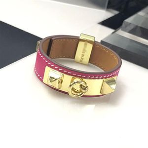 Designer de luxe France Marque Bracelets Boucle Dorée Arbre Motif Identification Bracelets Haute Qualité Cuivre Véritable Cuir Femmes2879