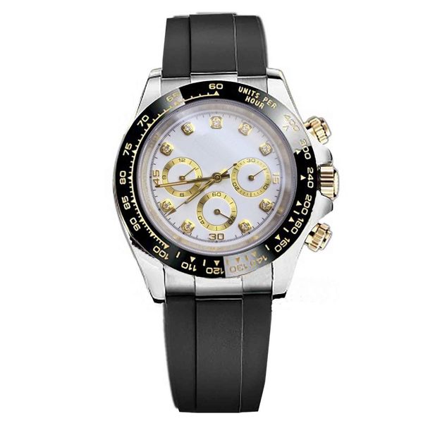 Diseñador de lujo totalmente automático reloj mecánico correa de goma tamaño 40 mm cristal de zafiro 2813 Movimiento función impermeable Reloj de pulsera regalo