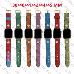 Bracelet en cuir de luxe G Color Pattern pour Apple Watch Band Series 6 5 4 3 2 40mm 44mm 38mm 42mm 49mm Bracelet pour iWatch Bel