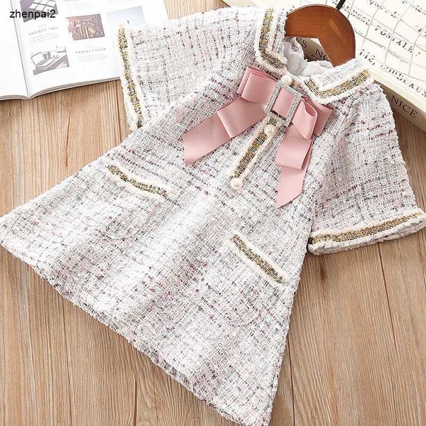 Robe de fille de créateur de luxe robes de filles robes de princesse avec nœud en perles pour enfants vêtements de boutique de bébé de créateur