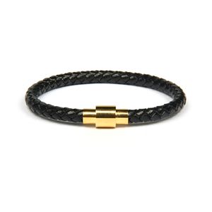 Or Argent Bracelets Montre En Gros 10 pcs/lot Top Qualité Simple Bracelet En Cuir Véritable Avec En Acier Inoxydable Hommes Bijoux