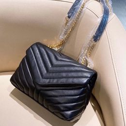 Luxe designer handtas loulou y-vormige naad lederen tas dames metalen ketting schouderhoge kwaliteit klep tas messenger tassen groothandel 297i