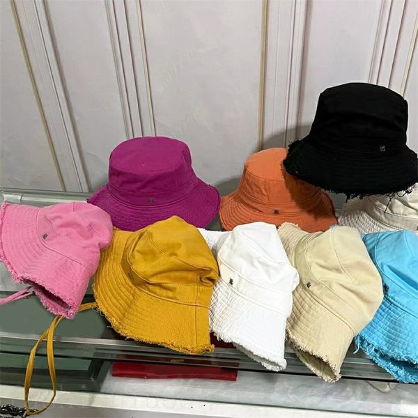 Sombrero de pescador Le bob para hombre, gorra de diseñador para mujer, casquette a prueba de sol para viajes al aire libre con cordón, lona suave, sombrero de cubo rosa, diseñador de moda PJ027