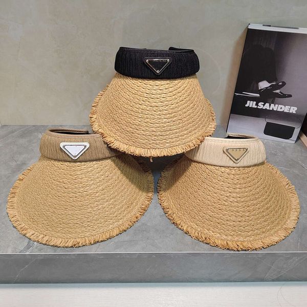 Chapeau de créateur de luxe femmes et hommes Nouveau Triangle Inversé Chapeau Haut Ouvert Chapeau De Paille Été Grand Bord Sans Tête Chapeau Pare-Soleil Femmes Vacances Chapeau De Plage Chapeau De Soleil