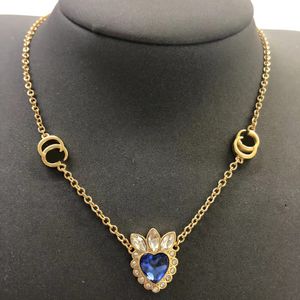 Luxe designer hart hanger ketting goud alfabet kristal ketting cadeau sieraden hoge kwaliteit met doos