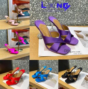 Pantoufles de luxe à talons hauts, sandales à bout ouvert, tenue de soirée, magnifiques, assorties, élégantes, pour femmes