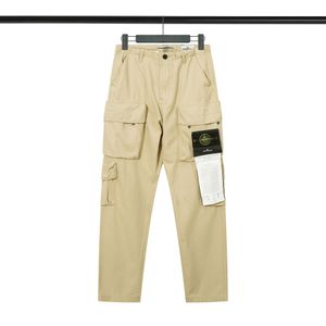 Luxe designer Hoogwaardige AAA Stone Compass Emblem geborduurd Casual European American Military Work Seasons Multi Pocket Losse Pants