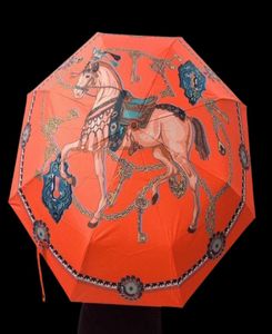 Luxe ontwerper Hoge kwaliteit Automatische paraplu Regen Women Men Vouwen UV Zon Transparante Sunshade Parbrellas3002006