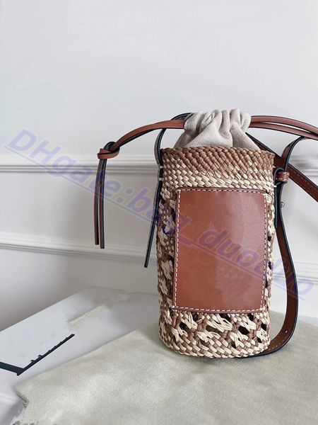 Diseñador de lujo de alta calidad Bolso de cuero genuino Body Cross paja Bolso de mujer lowes Totes cubo bolsillos bolsos crochet pochetteAlta calidad6