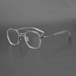 Luxe designer hoogwaardige zonnebril 20% korting op Masunaga Permanent Japans handgemaakt spektakel dubbele balkframe pure titanium myopia glazen gms115