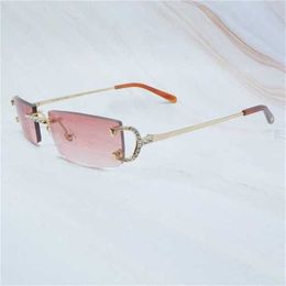 Luxe designer hoogwaardige zonnebril 20% korting op strass dames man zonnebril draad ijs uit coole mode rapper tinten brillen