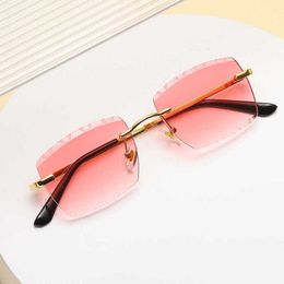 Designer de luxe lunettes de soleil de haute qualité 20% de réduction angle de bord coupé petites lunettes mode océan dégradé carte de couleur tendance à la maison