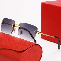 Luxe designer hoogwaardige zonnebril 20% korting voor mannen vrouwen frameless gefrituurd deeg wendingen metalen been optica mode gepersonaliseerde bril