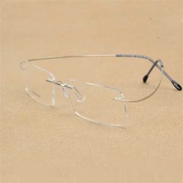 Luxe designer hoogwaardige zonnebril 20% korting op randloze ooglicht mode metalen bril leesbril leesglazen frame heren decoratie vrouwen brillen