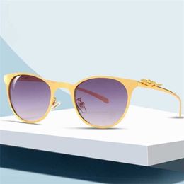 Luxe designer hoogwaardige zonnebril 20% korting op kop vol ronde katten oogglazen metaal optische frame