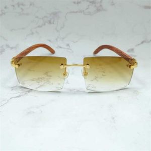 Lunettes de soleil de haute qualité de créateur de luxe 20% de réduction sur les lunettes sans monture pour hommes surdimensionnés Vintage Shades