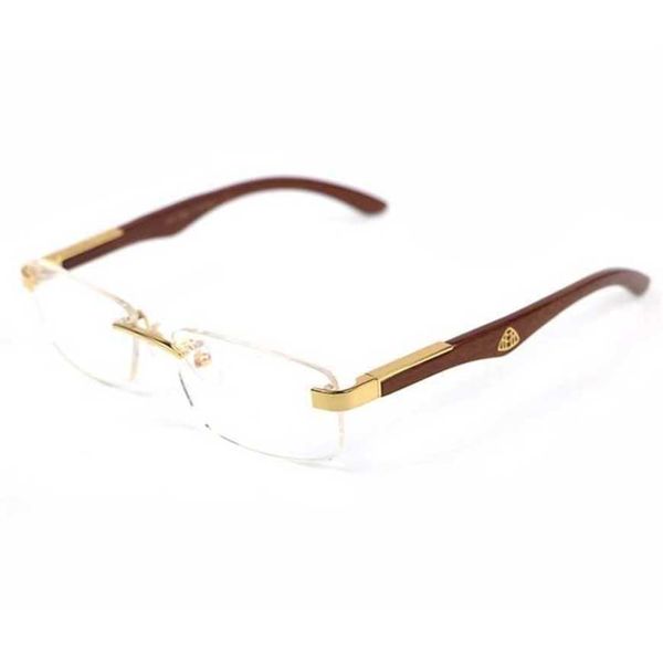 Designer de luxe Lunettes de soleil de haute qualité 20% de réduction sur les lunettes optiques Cadre Corne de buffle Lunettes transparentes Cadres en bois transparents