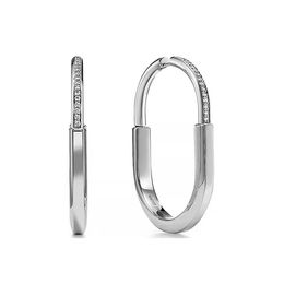 Pendiente de aro de diseñador de lujo 2023 Nueva llegada Moda 925 Plata de ley Pendientes de aro con cerradura de oro rosa Piedras de circón para mujer Regalo de joyería de fiesta de marca premium