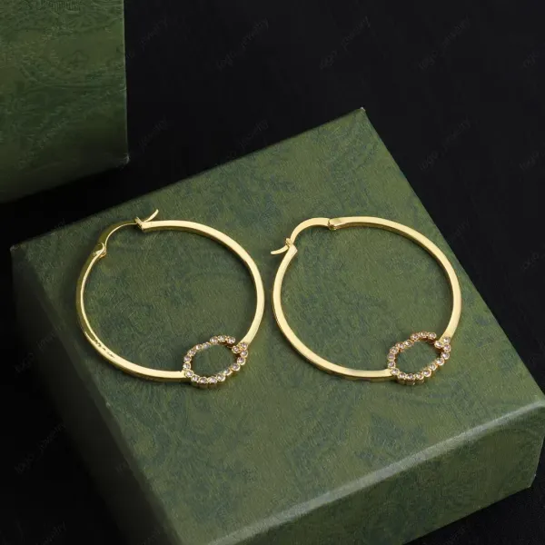 Boucles d'oreilles créoles de luxe pour femmes, boucles d'oreilles en or et diamants, bijoux pour femmes, G, boucles d'oreilles, boucles d'oreilles, cadeau de mariage