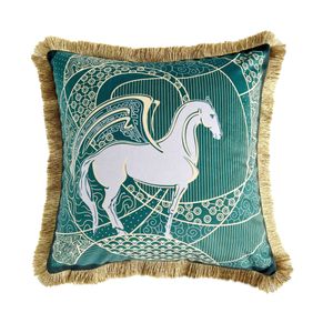 Designer de luxe Cheval impression taie d'oreiller housse de coussin 45 * 45cm Maison et décoration de voiture créative nouvelle maison cadeau mode chaud Textiles de maison 20230709530