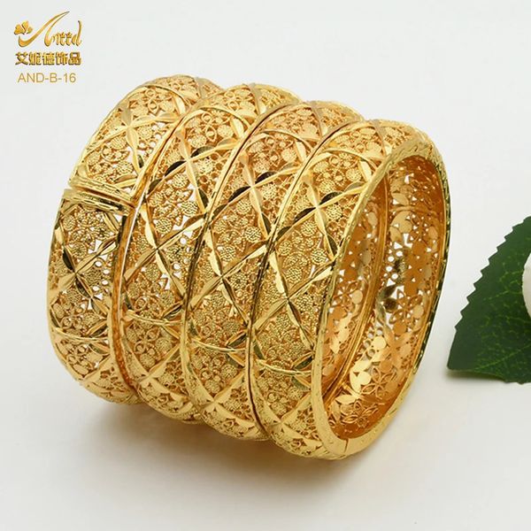 Designer de luxe Indian Gold Color Bracles pour les femmes Bracelet African Bracelet Fashion Afrique Bracelet Egyptien Dubaï Bangle Turc Jewelry 240423