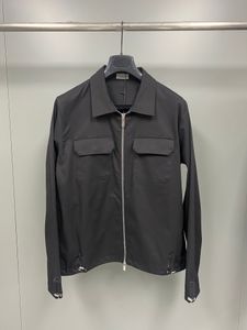 Veste design de luxe conception de couture de poche élégante taille européenne version lâche de veste de chemise à glissière décontractée pour hommes de haute qualité