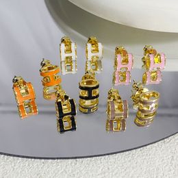 Luxe designer sieraden h gouden oorbellen vrouwen van hoge kwaliteit roestvrij staal orrous meisjes oorbuien oorrang valentijnsdag cadeau verloving voor bruid cadeau