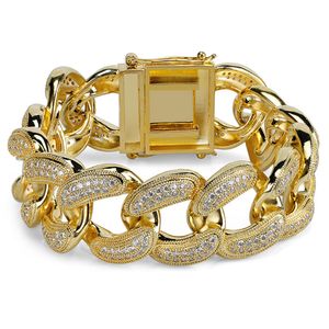 Designer de luxe Bijoux Hommes Bracelets Hip Hop Jewlery Or Argent Bling Diamant Tennis Mens Iced Out Bracelet Mode Bracelet Rappeur Charme H