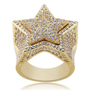 Luxe Designer Sieraden Heren Ringen Goud Zilver Hip Hop Sieraden Bruiloft Verlovingsring Iced Out Bling Diamond Championship Star DJ Mode