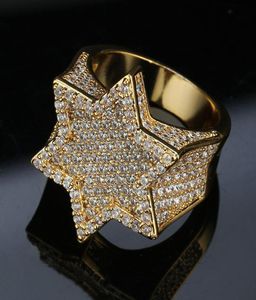 Luxe designer sieraden heren ringen goud zilveren groene hiphop sieraden bruiloft verlovingsring ijs uit bling diamant h846416666