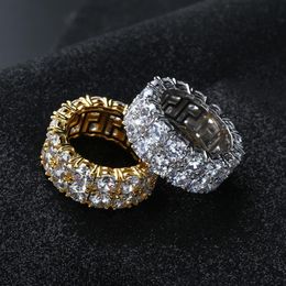 Gioielli di design di lusso Anelli da uomo Gioielli hip-hop Anello con diamanti ghiacciati Fidanzamento nuziale Ciondoli per dita in argento dorato Hiphop Acces270q