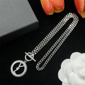 Luxe designer sieraden ketting mode kristal brief kettingen sieraden dames zilveren ketens klassieke links trouwfeest ornamenten