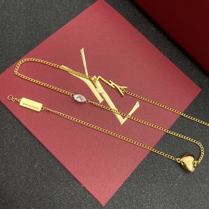 Luxe Designer Sieraden Ketting Goud Mode Hanger Ketting Voor Vrouwen Ornamenten Gift Bruiloft Sieraden Luxe Brief Kettingen