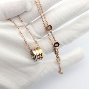 Luxe designer sieraden hangers kettingen vrouwen mannen roségoud/zilver b letter intertone veer ketting titanium roestvrijstalen ketting cadeau