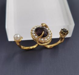 Bijoux de créateur de luxe femmes anneaux double doigts bague avec et diamant bagues de fiançailles de mariage mode style9912381
