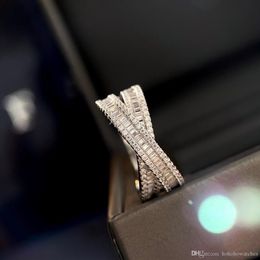 Luxe Designer Sieraden Vrouwen Ringen Met Zijstenen 925 Sterling Zilver 18K Vergulde Verlovingsring Bague Dame Merk Diamant 2420