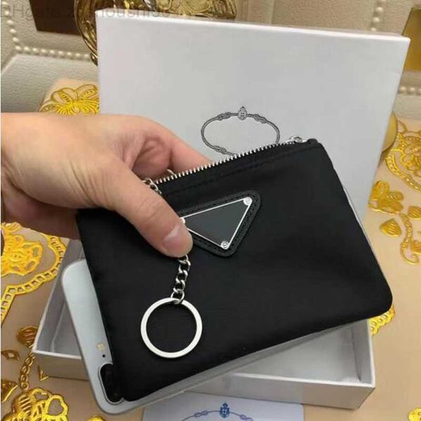 Diseñador de lujo Llavero Bolsa de lona de nylon Hombres Mujeres Mini Carteras Llaveros Monedero de bolsillo con cremallera Negro Titulares de tarjetas Llavero Accesorios de moda SM2C