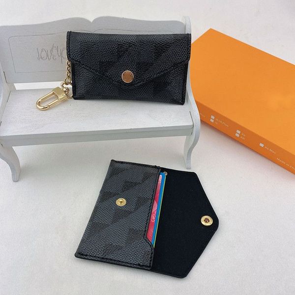 Diseñador de lujo Keychain Fashion Mini Wallet Mini Willet de alta calidad Menos de cuero de cuero Monedas Billeteras de color de monedas V 9033