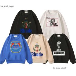 Designer de luxe Kid Sweat à capuche Lettre RHUDE Vêtements Bébé Garçons Filles Pulls Créateurs de mode Sweat-shirt Vêtements pour enfants Pull à manches longues 170