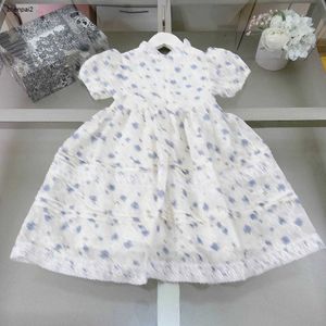 Designer de luxe enfants vêtements filles robes coton bébé jupe dentelle robe de princesse taille 90-150 CM dentelle fleur enfant redingote 24Mar