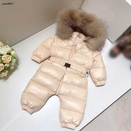 Luxe ontwerper Kids Down Jackets Micro-label Letter Afdrukken Babyketaak Maat 90-110 cm Winter Warm Kleding Burt Hooded Out meter 2012