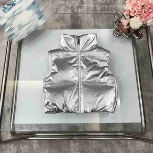 Diseñador de lujo para niños Chaleco de plumón Chaleco plateado brillante para niños niñas moda bebé Outwear Tamaño 100-170 CM Chaqueta sin mangas Aug30